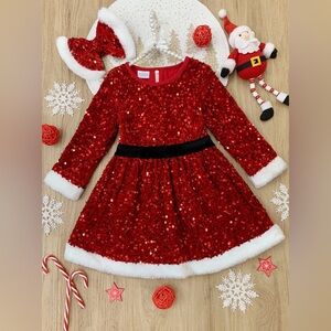 white christmas dresses Festive Christmas Pom Pom Tulle Dress – Mia Belle Girls main image 1